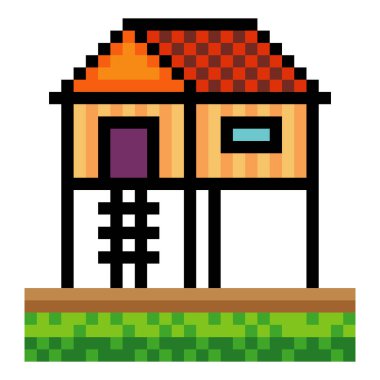 Piksel resim tarzıyla Stilt House