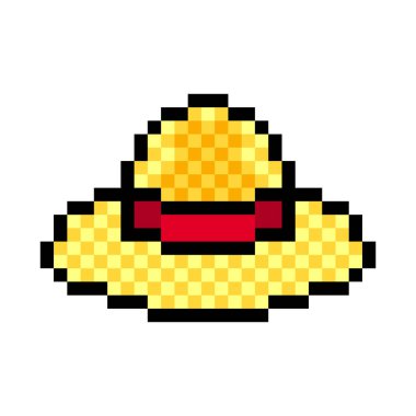 Piksel resim tarzında hasır şapka