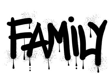 Siyah sprey boyalı aile yazısı.