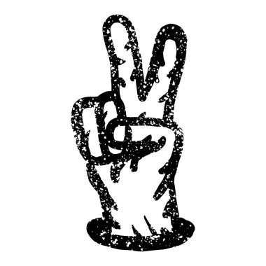İki parmağımla grunge barış işareti çiziyorum.