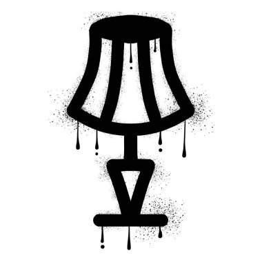 Siyah sprey boyalı abajur.