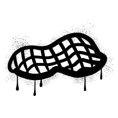 Siyah sprey boyalı el yapımı grafiti fıstığı.