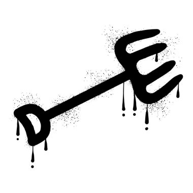 Siyah sprey boyalı bir yaba.