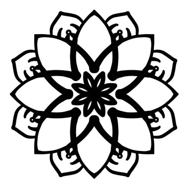 Çiçek desenli basit mandala.