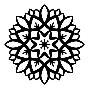 Çiçek desenli basit mandala.