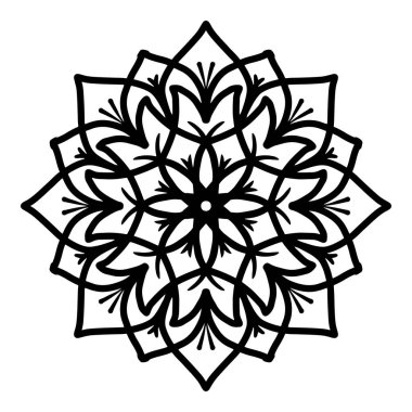 Çiçek desenli basit mandala.