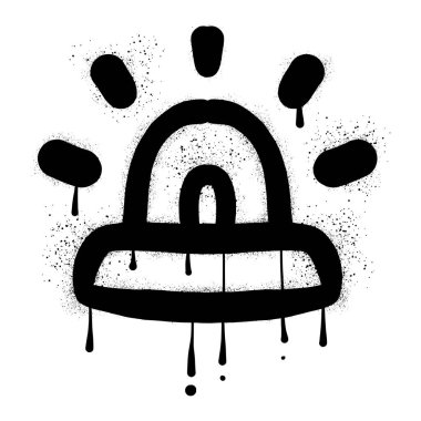 Siyah sprey boyalı siren. Graffiti tarzı.