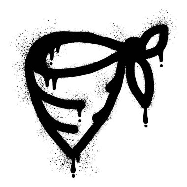 Siyah sprey boyalı Bandana grafitisi