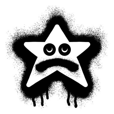 Siyah sprey boyalı yıldız simgesi grafitisi.