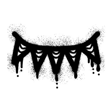 Siyah sprey boyalı bayrak yazısı.