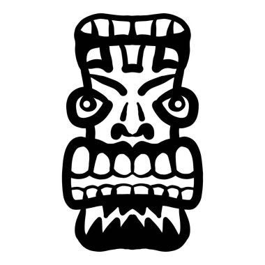 Tahta Tiki maskeli vektör çizimi