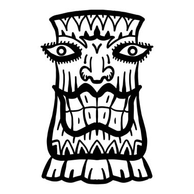 Tahta Tiki maskeli vektör çizimi