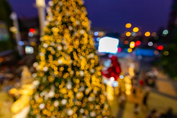 Luz Abstrata Árvore Natal Celebração Borrão Fundo Com Luzes Desfocadas — Fotografia de Stock