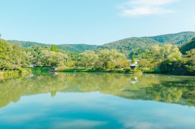 Görkemli zümrüt dağ gölü.