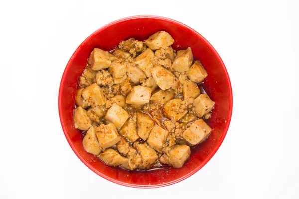 Cuisine japonaise, tofu et haché avec sauce piquante épicée . — Photo