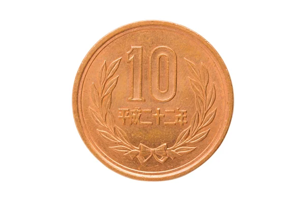10 єнська монета японські гроші . — стокове фото