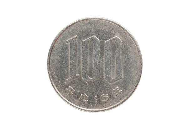 100 єн монета японські гроші . — стокове фото