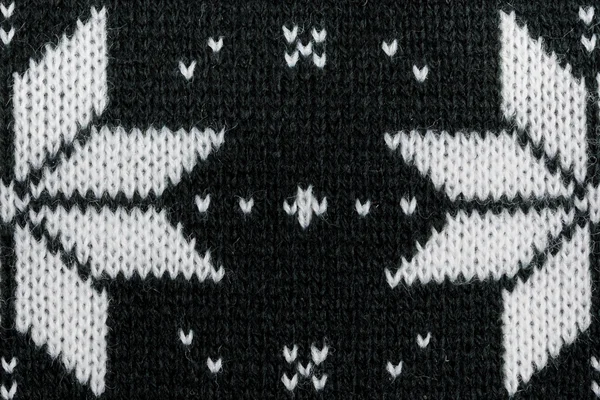 Detaljerad stickad svart jacquard mönster. — Stockfoto