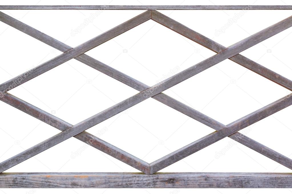 Wooden fence lattice.