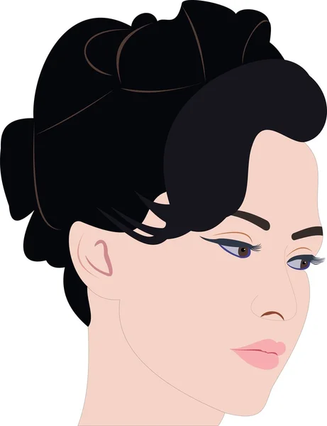 Mujer hermosa cara de dibujos animados — Vector de stock