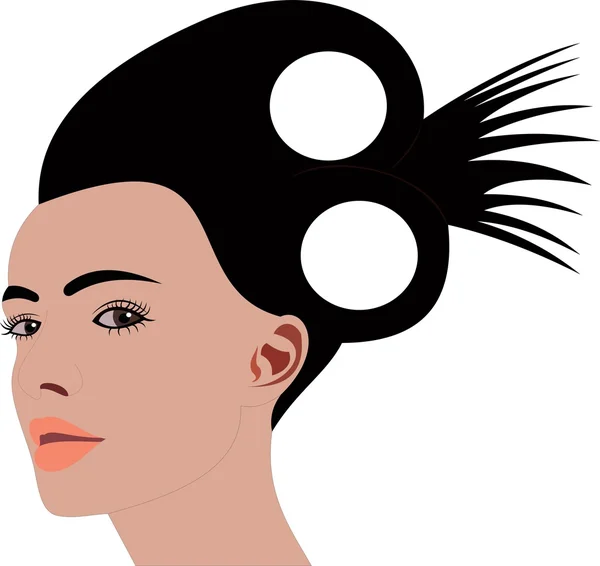 Mujer hermosa cara de dibujos animados — Vector de stock