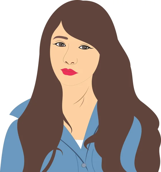 Mujer hermosa cara de dibujos animados — Vector de stock