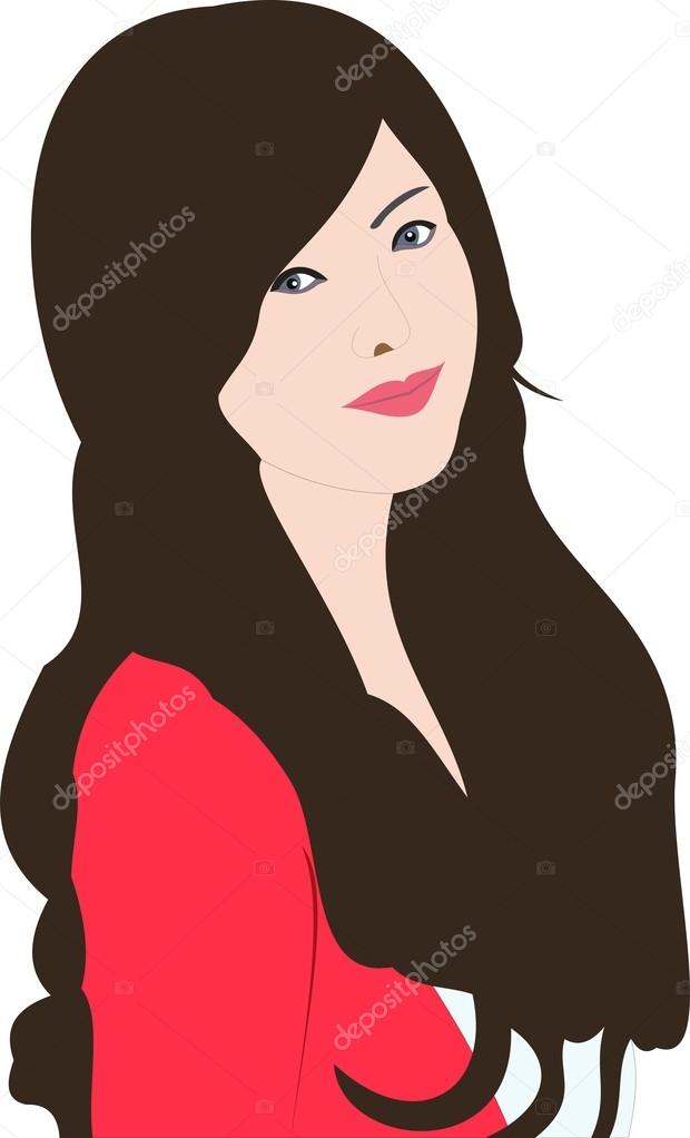 Beautiful Woman Cartoon Face — Stock Vector © longphotos #95344692