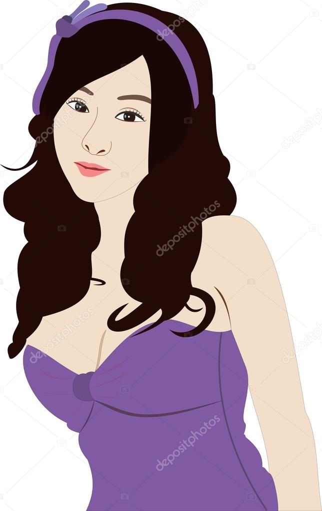 Beautiful Woman Cartoon Face — Stock Vector © longphotos #95344716