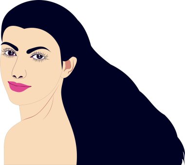 Güzel kadın karikatür yüz