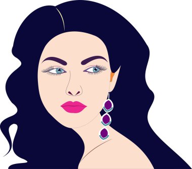 Güzel kadın karikatür yüz