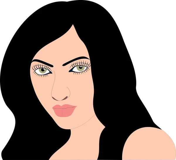 Mujer hermosa cara de dibujos animados — Vector de stock