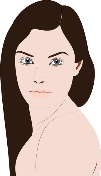 Mujer hermosa cara de dibujos animados — Vector de stock