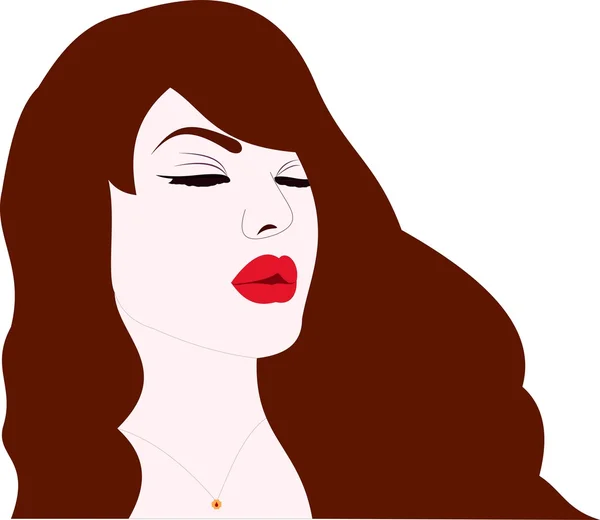 Mujer hermosa cara de dibujos animados — Vector de stock