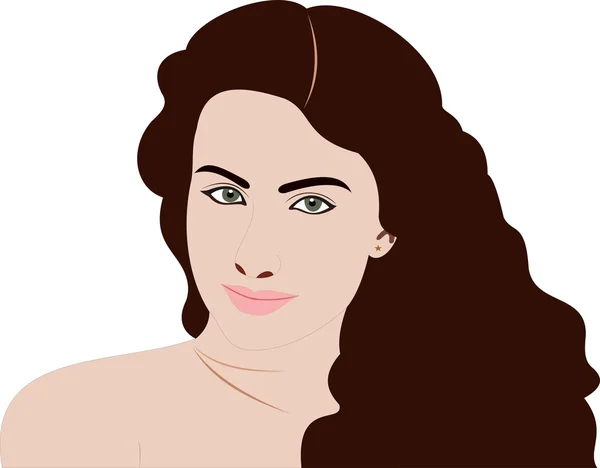 Beautiful Woman Cartoon Face — Stock Vector