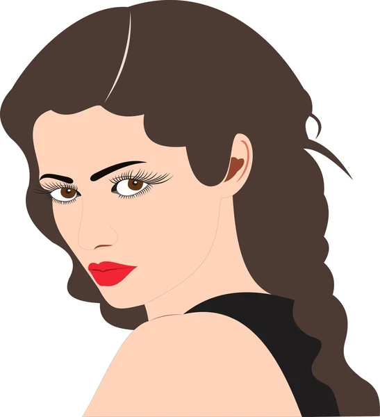 Mujer hermosa cara de dibujos animados — Vector de stock