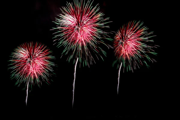 Fireworks over the city celebrate in happy festival. — Stock Photo, Image