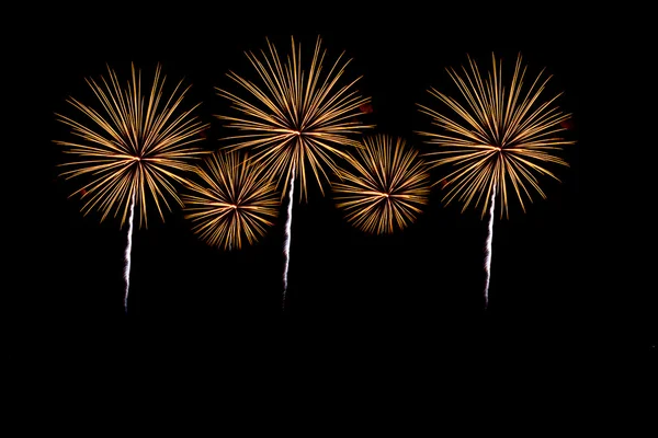 Fuochi d'artificio sulla città festeggiano in festa felice . — Foto Stock