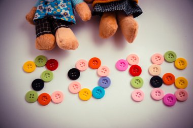 Sevimli ayı ile 2016 yeni yıl, yeni yıl sezon kutlamak için geliyor. dilek olmak seni mutlu.