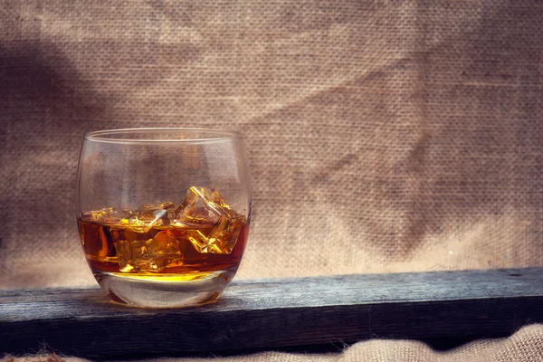 Whiskey  Bourbon  in  a  Glass — Stock Photo, Image