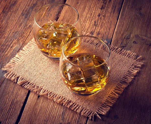 Whiskey  Bourbon  in  a  Glass — Stock Photo, Image