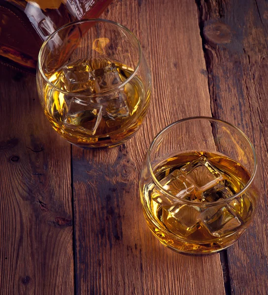 Whiskey  Bourbon  in  a  Glass — Stock Photo, Image