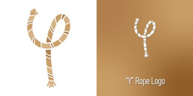 İp Konsepti Y harfi logosu. Vektör illüstrasyonu