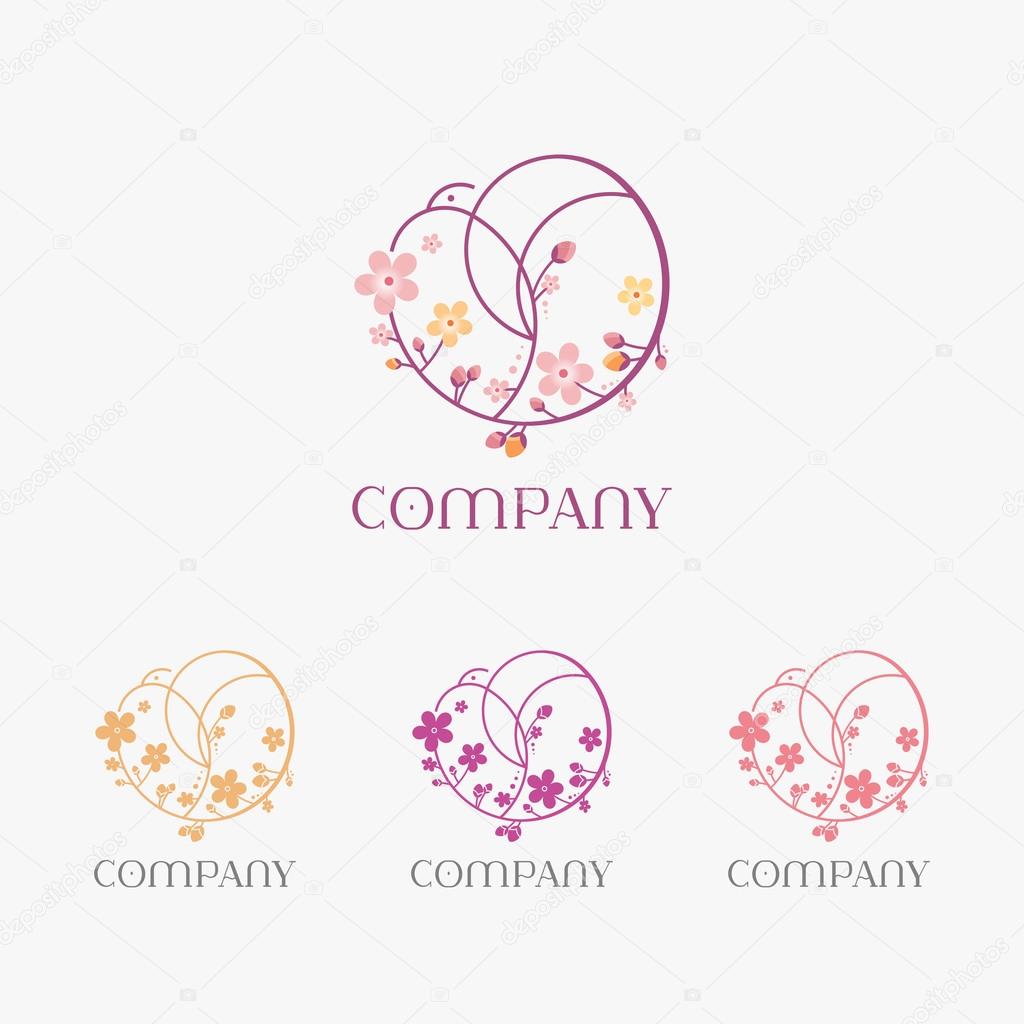 Stylish logo with hummingbirds ideal for beauty, or the master of beauty