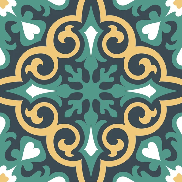 Conjunto com fundo bonito azulejo ornamental . — Vetor de Stock