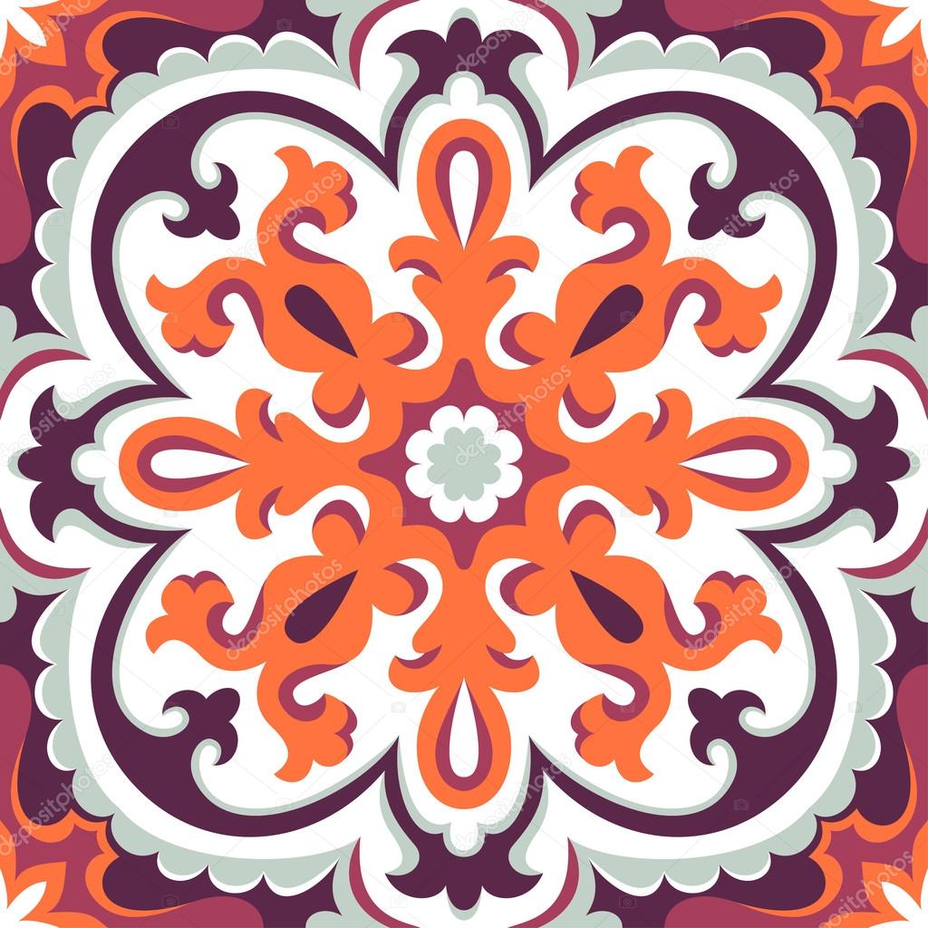 Beautiful ornamental tile background vector illustration. Great for patterns, vintage design, and wallpaper.