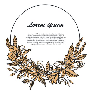 çerçeve çiçek. Cute retro çiçekler.