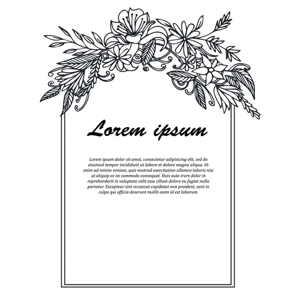 Floral frame. schattig retro bloemen. — Stockvector