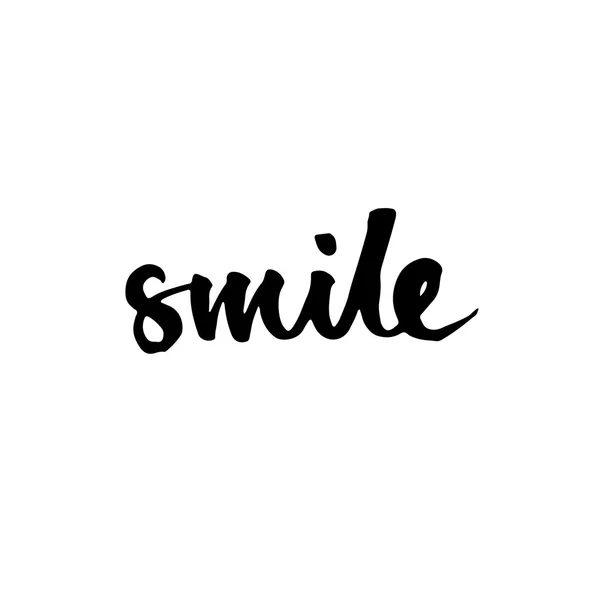 Smile. Hand drawn lettering. — Stock Vector