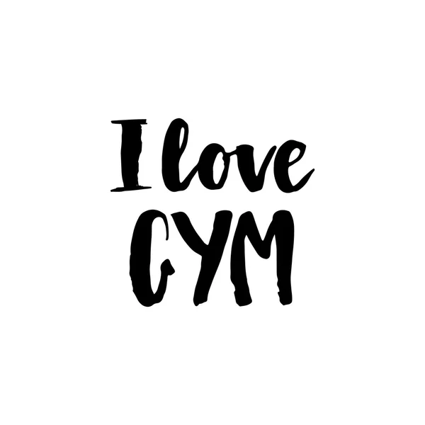 Citation motivationnelle Fitness "J'adore la gym " — Image vectorielle