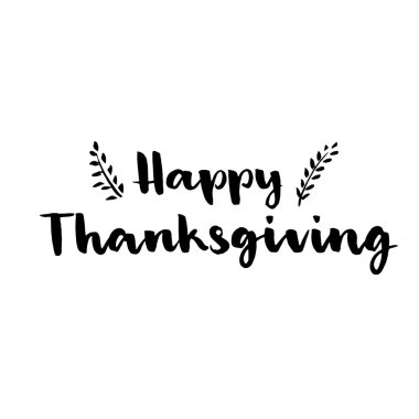 Mutlu Şükran günü yazı. Elle çizilmiş tipografi.